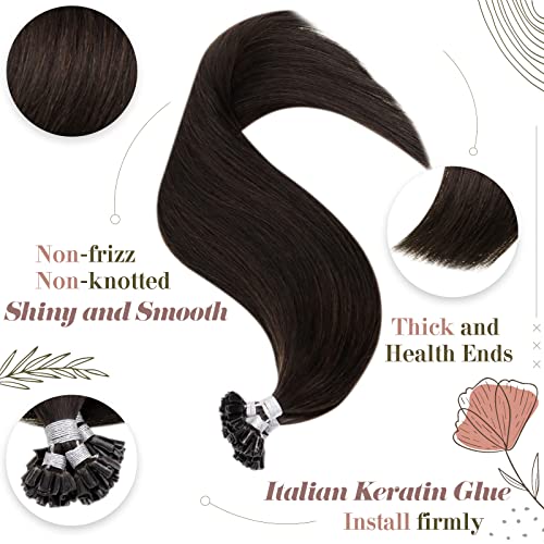 Fita marrom hetto em extensões de cabelo cor de cabelo humano 2 18 polegadas 50g 20pcs e extensões de cabelo utip pré -colado