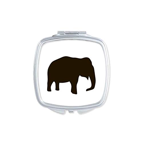 Elefante preto, animal fofo retrato espelho portátil compacto maquiagem de bolso de dupla face de vidro lados