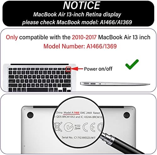 Miwasion Compatível com MacBook Air 13,3 polegadas, （Versão mais antiga 2010-2017 Modelos de liberação A1369 e A1466）