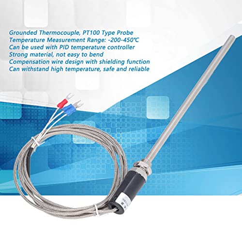 Sonda de sensor de temperatura PT100, PT100 Transdutor de fios blindados do sensor de temperatura de termopar 00 ℃, sensores de