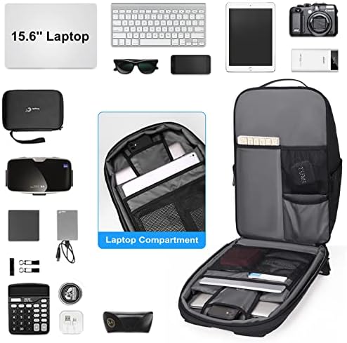 Fenruien Business Laptop Mackpack 15,6 polegadas, mochila esbelta expansível para homens com porta USB, bolsa de computador