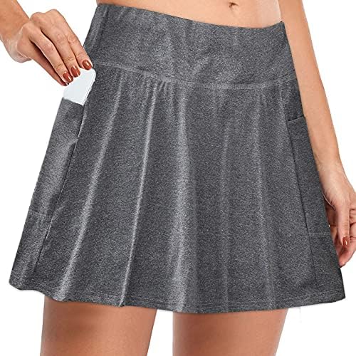 Flowy Pleated Workout Skorts Saias com shorts para mulheres Skorts de golfe de cintura alta 2 em 1 tie-dye shorts ioga skorts