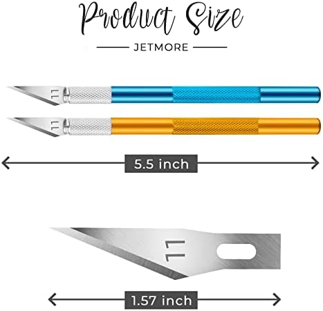 Jetmore 72 pacote kit de faca de faca exato de faca, com lâminas de hobby de 100 pacote Conjunto 11 lâminas de faca