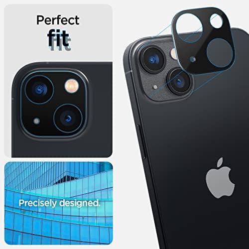 Protetor de tela da lente da câmera Spigen [GLASTR OPTIK] projetado para iPhone 14 Plus/iPhone 14 [Case Friendly] - Black