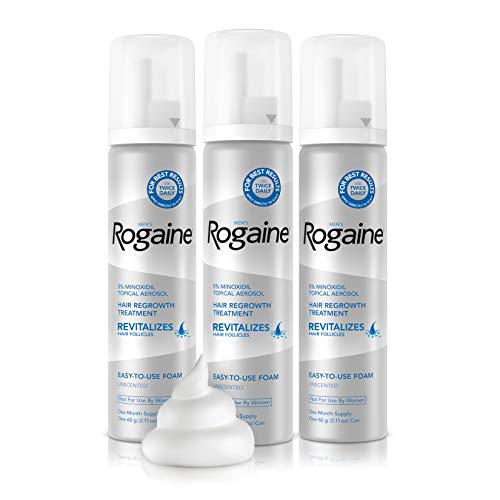 Rogaína masculina 5% de espuma minoxidil para perda de cabelo e rebrota de cabelo, tratamento tópico para desbaste, suprimento