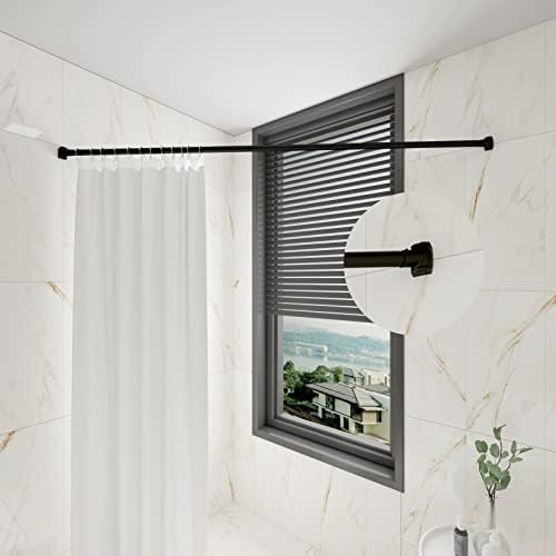 Flange ou suporte giratório de cortina de chuveiro de Naiture, vendido em par, acabamento preto