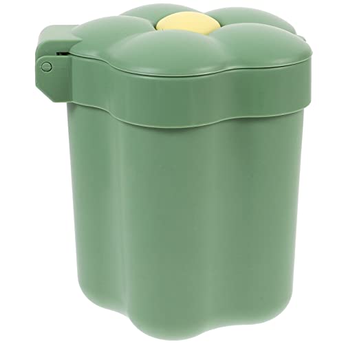 Patkaw Desk Lixo lata de Kawaii Mini lata de lixo com tampa de lda de flor fofa resíduos de cesto de cesta de mesa lixo lata de lixo