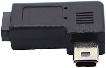90 graus Angulado Mini Conector feminino USB Mini 5p Male para feminino Adaptador USB Mini 5P Cabeça de extensão