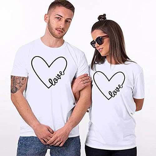 Camisetas tshirts para homens, 2023 Camiseta do dia dos namorados Carta fofa impressão de verão camiseta tops de manga