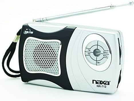 Naxa Electronics NR-712 AM/FM Mini Pocket Radio com alto-falante embutido, Black