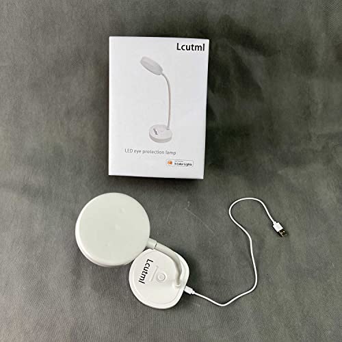 Lâmpadas Lcutml, Leitura de Luz de Mesa Dimmível para Kids College Dorm, 10 níveis Brilho luminato de mesa com adaptador,