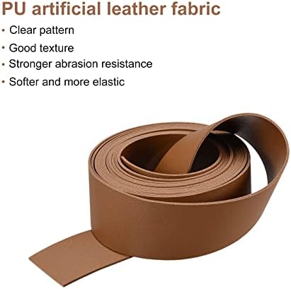 Meccanixity Faux Leather Strap tira de couro de 118 comprimento de 1,57 de largura para marrom claro para artesanato