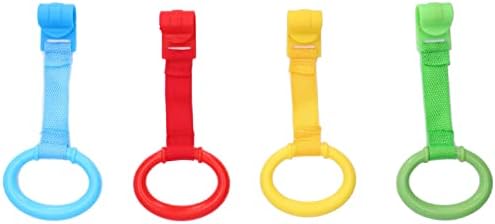 Anéis de tração de berço para bebês, 4pcs Baby Berking Rings pendurados, Proteção de segurança Ringos ergonômicos de berço