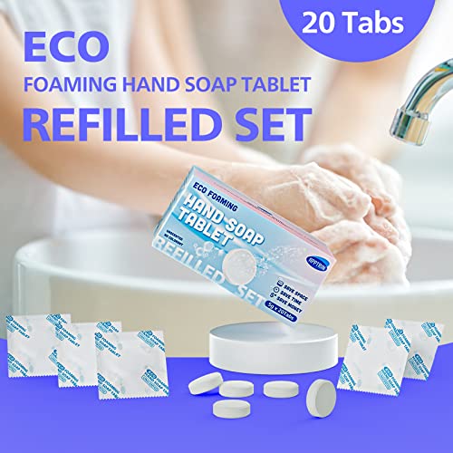 Apptrin Smart Foaming Hand Soap Reabilts Tablets 20 pacote, 174 fl oz total, vagens de lavagem à mão ecológicas, lavagem à mão macia