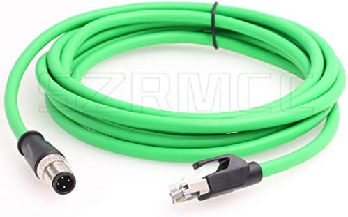 SZRMCC M12 Ethernet Cabo D-Código D 4 pinos Male para RJ45 Conector High Flex CAT5E Cabo de rede à prova d'água blindado para sensor