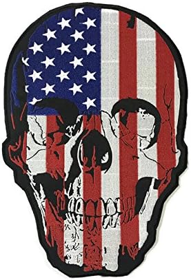 Newkarnpuk grande patch traseiro l crânio de bandeira americana