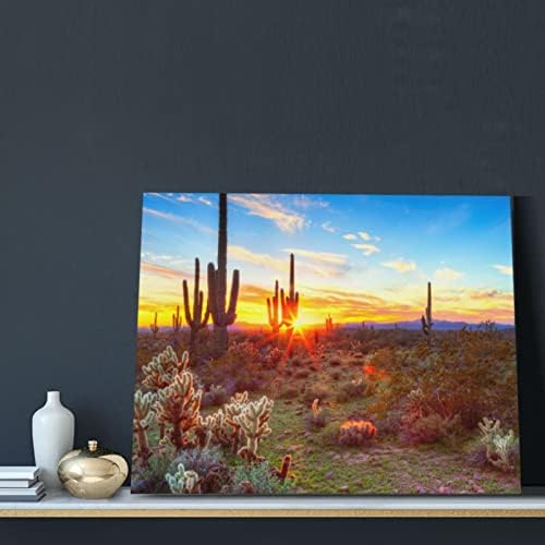 Cactus deserto Sunset Art Wall Art Pintura por números Galeria de artes de pintura a óleo acrílica envolve a arte doméstica