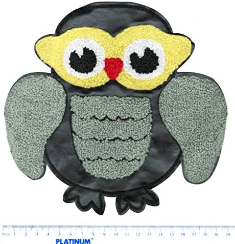 XL Extra grande grande Chenille & Vinyl Owl Cirting Patch 20cm - Crachá - Patches - Girly - Jaqueta - Hoodie - Meninos