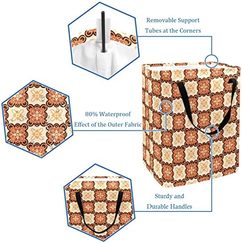 Cesto de lavanderia dobrável com estampa de flor moderna, cestas de lavanderia à prova d'água de 60L