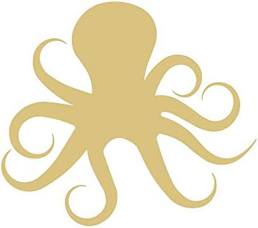 Octopus recorda a madeira inacabada Decoração náutica de praia Cabine de porta de praia MDF Estilo de lona em forma de MDF 2