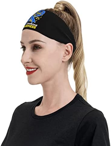 Síndrome de Down Awarena Sports Bandas de cabeça de umidade Wicking Towel Bands Homem Mulher Menina Treino da cabeça da cabeça para