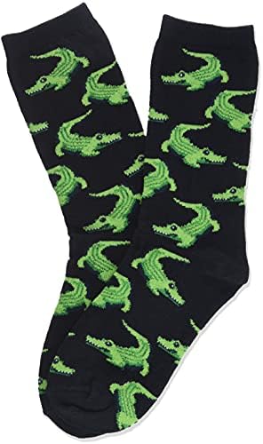 Hot Sox Boys Big Fun Crew Animal 1 Par Pack-Cool Casual Novelty Socks para crianças, jacarés, médio/grande