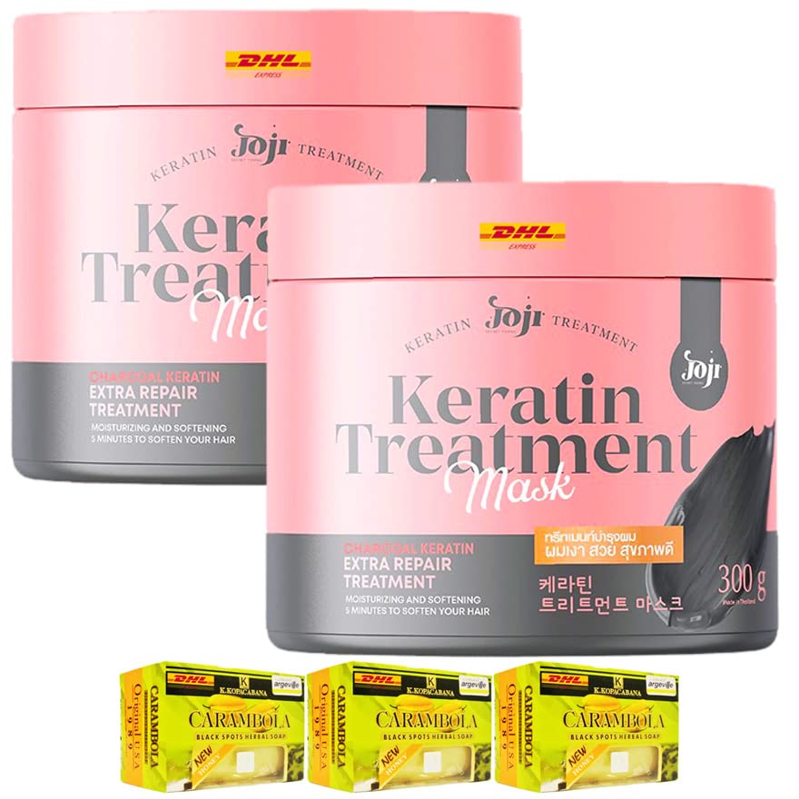 Envio de Dhl Havilah Joji Secreto Jovem Charcoal Keratin Máscara máscara macia e brilhante Cabelo saudável 300g Conjunto