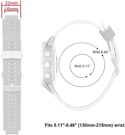 THREEGGS Bandas de 22 mm para Garmin Forerunner 235/735XT, Silicone Watch Band Sport Strap for Forerunner 220/230 / 235/620 / 630