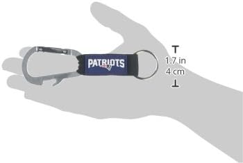 NFL New England Patriots Carabineer Chain, Marinha, tamanho único