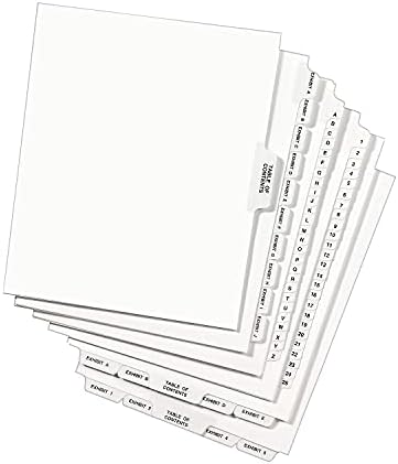 Avery 01403 Divisor da guia lateral da exibição, impresso: C, tamanho da carta, branco, 25/pacote