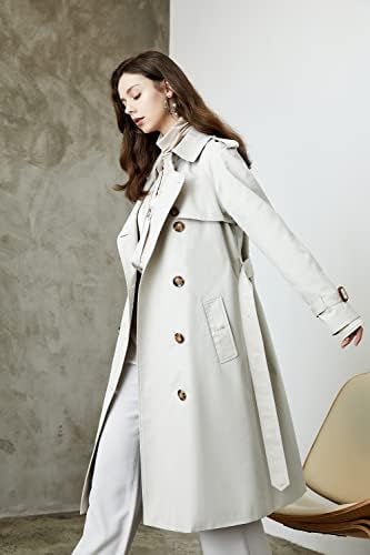 Autumn da primavera feminina Long Trench Coat Windbreaker temperamento feminino