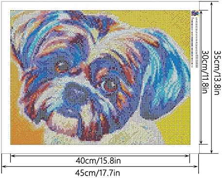 Exercício completo de zimal diamante redondo diamante 5d diamante pintura shih tzu cão animal bordado diamante bordado de