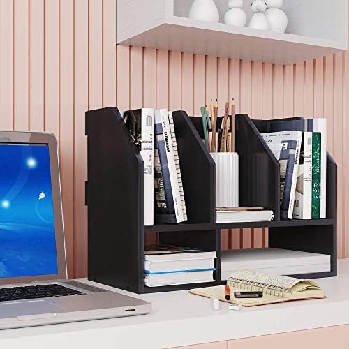 CooGou Desktop Monitor Stand Riser com estante de livros
