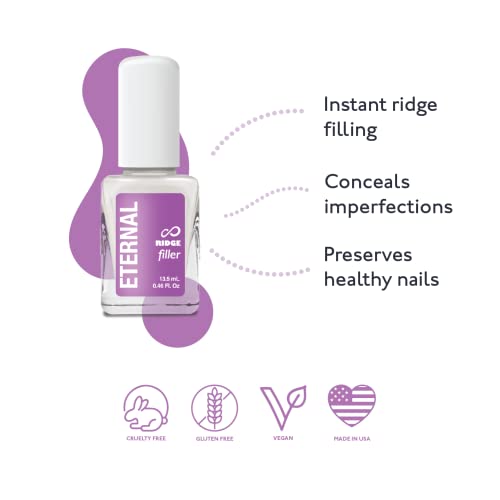 Eternal Ridge Filler Base Casathine Polish - 13,5 ml Tratamento transparente de iniciadores de unha - Fortalecimento da