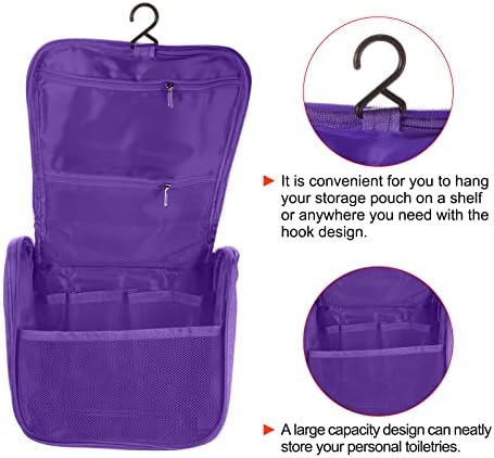 Patikil pendurado saco de higiene pessoal, 2 pacote de poliéster Organizador de maquiagem dobrável bolsa cosmética com alça de zíper