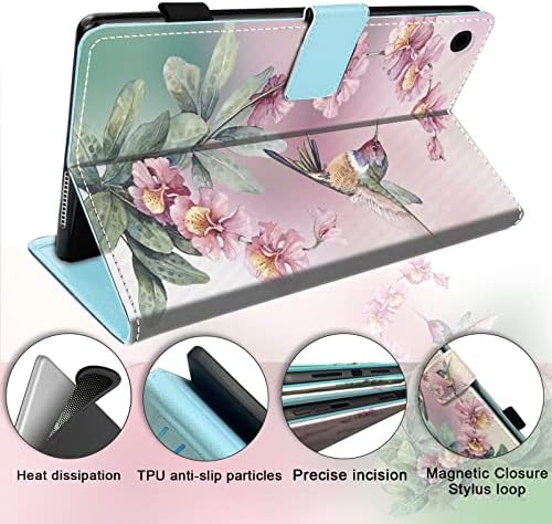 Honnky para Samsung Galaxy Tab A8 Case 2022 de 10,5 polegadas, capa floral de beija -flor para Galaxy Tab A8 10.5 2022, Aviso Automático/Sono,