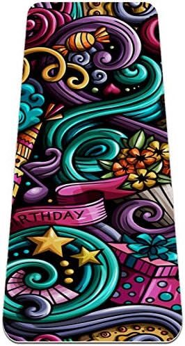 Siebzeh Birthday Doodles Premium grossa Yoga Mat ECO Amigável Health & Fitness Non Slip tapete Para todos os tipos de ioga de exercício