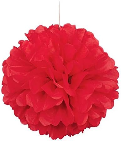 10pcs de papel pendurado de tecido vermelho pom-pom-poms, hmxpls bola de flor festa de casamento decoração de decoração