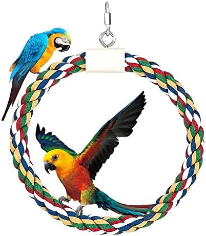 WZHSDKL 1PC PET PAV PARROT PAV POMELHO ANELO CIRCONENTO DE Círculo de círculo pendurado gaiola de gaiola para mastigar blocos