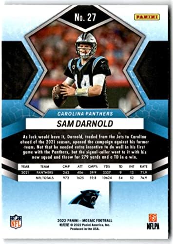 2022 Panini Mosaic 27 Sam Darnold Carolina Panthers NFL Football Trading Card