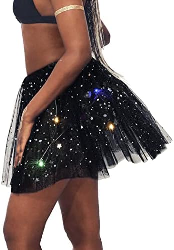 Sinalty led tule tutu saia iluminada tutu saias de dança de balé tutus para mulheres e meninas