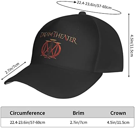 Dream Rock Theatre Music Band Logo Baseball Cap Mulheres Men time ajustável em execução para exercícios de corrida e atividades ao ar