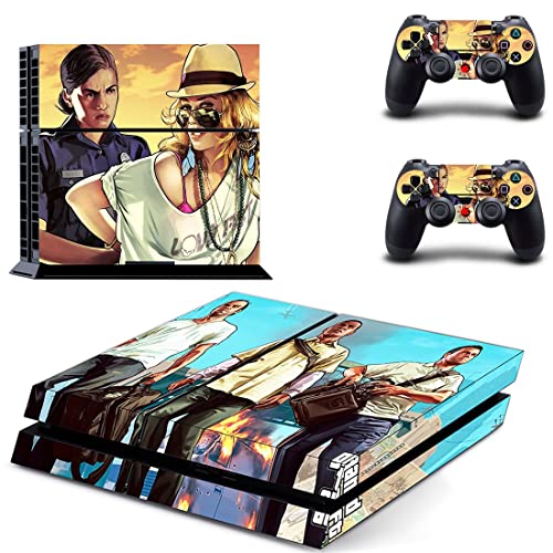 Game Grand GTA Roubo e Bauto PS4 ou PS5 Skin Stick para PlayStation 4 ou 5 Console e 2 Controllers Decal Vinyl V5143