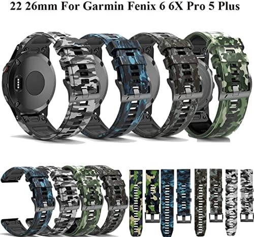 Gzifc The New 26 22 22mm Watch Band Strap for Garmin Fenix ​​6x 6 6s Pro 5s mais 935 3 hr relógio de liberação rápida Silicone EasyFit