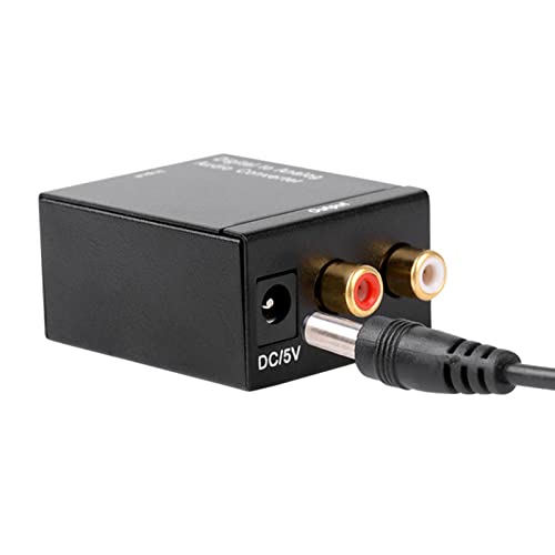 Conversor de áudio coaxial digital a analógico, conversor de sinal Optical para RCA Converter para cinema doméstico de TV,