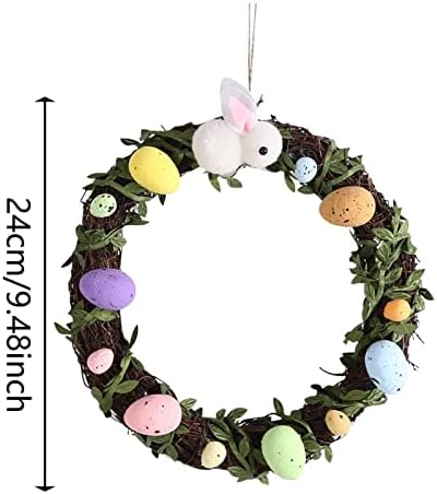 Eastersmall wreath rabbit rattan forma dobrável decoração artesanal corajas de grinaldas pingentes grinaldas de coelho