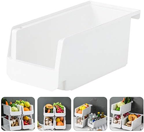 Integração de maquiagem Hemoton 2 PCs Recipientes de armazenamento de alimentos Organizador de geladeira empilhável Gavetas de