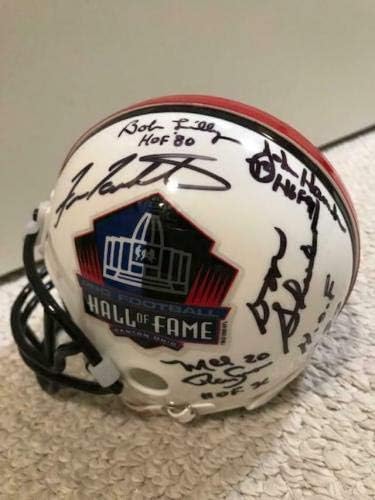 NFL HOF Mini capacete assinado à mão+COA assinado por 9 Baugh+Bednarik+Shula+6 - Mini Capacetes NFL autografados