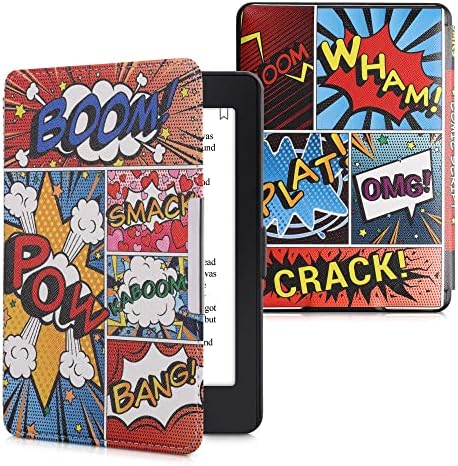 Caso Kwmobile Compatível com Kindle Paperwhite - Case PU E -Reader Campo - Símbolos de quadrinhos Multicolor