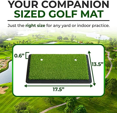 Golfling Golf Mat 18x14 - Mat de golfe com camisetas de golfe, tapetes de prática de golfe ideais para treinamento interno e externo